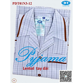Bộ Pyjama HUONGTAM Lentol tay dài  nam cao cấp(PDT01N3). Chất liệu vải Lentol loại tốt:  mềm mại, thoáng mát, không phai màu