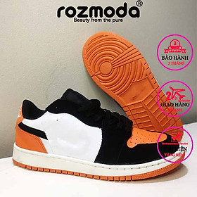Giày thể thao nam sneaker cao cấp cổ thấp trẻ trung năng động cam đen Rozmoda GI30