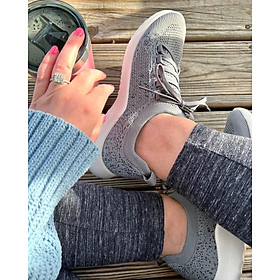 Giày sức khỏe nữ Aetrex Carly Grey - Giày thể thao dạng xỏ đệm êm giảm đau gót