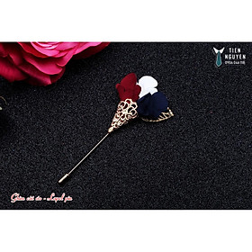 Ghim cài áo - Phụ kiện cài áo vest Lapel pin, ghim hoa 3 màu - tặng kèm hộp Full box - Tiennguyen