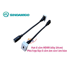Mua Hạt ổ cắm HDMI âm tường (hạt thẳng  hạt bẻ góc chữ L  hạt dây dài 20cm). Dùng lắp mặt âm tường  ổ cắm âm sàn