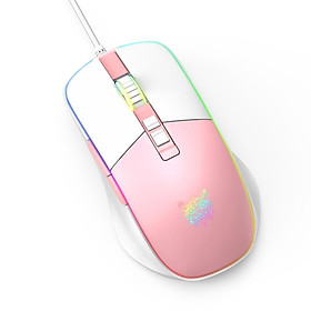 Mua Chuột chơi game có dây ONIKUMA CW916 màu hồng trắng với đèn RGB  Hàng chính hãng