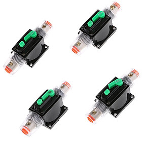 4 Pieces 20A~50A Car Audio Circuit Breaker Fuse Holder Manual Reset Switch