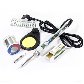 Mua Combo Mỏ Hàn NO.907 ZIN -60W và 5 Món Phụ Kiện (Mũi Hàn Dao T-K  Kệ Hàn  Bọt Biển Tròn  Thiếc OK  Nhựa Thông)