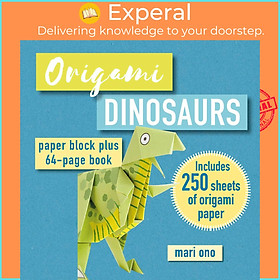 Sách - Origami Dinosaurs - Paper block plus 64-page book by Mari Ono (US edition, paperback)