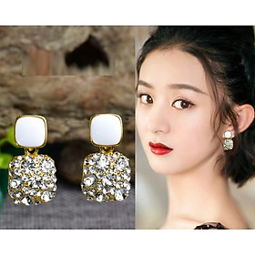 Bông tai vuông phong cách hàn quốc phụ kiện xinh