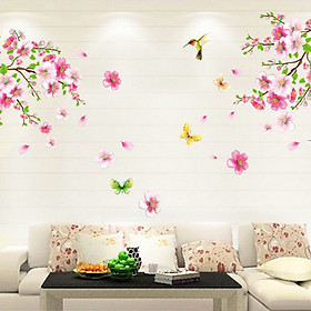 decal dán tường hoa đào mùa xuân ay9158