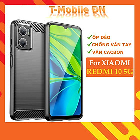 Ốp lưng cho Xiaomi Redmi 10 5G ốp silicone mềm Carbone phay xước chống sốc chống vân tay