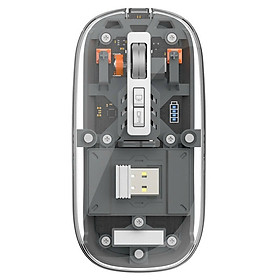 Chuột quang không dây cho IPad , Laptop , Macbook hiệu WIWU Mouse Crystal WM105 thiết kế trong suốt lộ cơ - hàng chính hãng - Đen