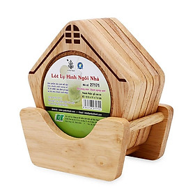 BỘ LÓT LY HÌNH NGÔI NHÀ GỖ ĐỨC THÀNH