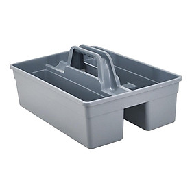 Cleaning Products Organizer Storage Tray with Handle Storage Basket Durable Multifunctional Grey 15x10.8x4.5inch for Home and Commercial Use