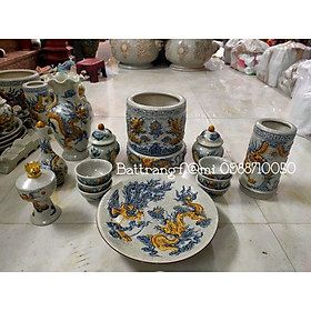 Mua Bộ đồ thờ gia tiên men rạn cổ đắp nổi