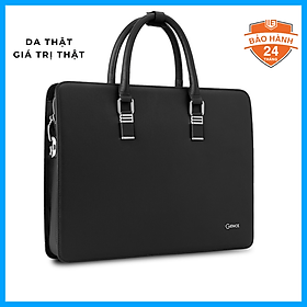 Túi Xách Cặp Da Nam Công Sở GENCE CGL08 Chất Liệu Da Bò Khóa Số Cao Cấp Màu Đen