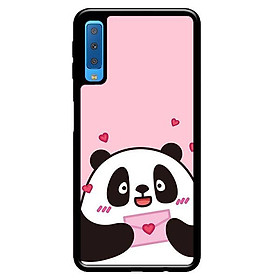 Ốp in cho Samsung Galaxy A7 2018 Panda Nền Hồng - Hàng chính hãng