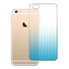 Ốp Lưng Chống Sốc cho điện thoại Iphone 6 Plus / 6S Plus - Silicon dẻo, Sọc vali, màu Ombre chuyển sắc - Màu Xanh Ngọc - Hàng Chính Hãng