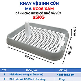 Khay vệ sinh cho chó nhỏ thành thấp 45x36x5.5cm- Khay hướng dẫn cún đi vệ sinh TẶNG KÈM CỘT