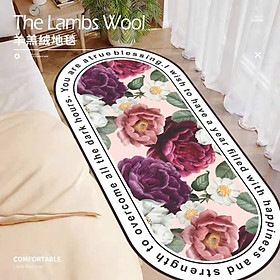 Thảm Lông Cừu Trải Sàn Chùi Chân Lông Mềm Decor Đế Cao Su Thảm Trải Chân Giường 50x 1m2 - HÀNG CHÍNH HÃNG MINIIN