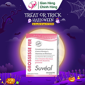 Suvéal Grossesse - Fer: Vitamin Tổng Hợp Cho Bà Bầu Cao Cấp Từ Pháp, Bổ Sung Đầy Đủ Vitamin Khoáng Chất, Ngăn Ngừa Dị Tật Thai Nhi, Tiền Sản Giật Và Tiểu Đường Thai Kỳ, Không Gây Táo Bón