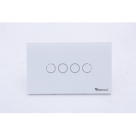 Mua Công tắc thông minh wifi cảm ứng điều khiển từ xa  hình chữ vuông viền vàng 04 Nút  công suất 800-2500W.