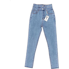 Quần jean nữ lưng cao Julido, chất jean cotton co dãn tôn dáng phụ nữ eo thon mẫu DOT4