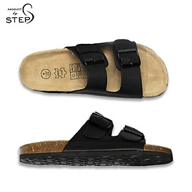 Dép đế trấu Unisex Da quai 2 khoá