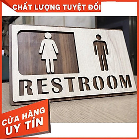 Mua Bảng toilet gỗ dán tường - Bảng biển chỉ dẫn khu vực toilet/restroom/WC
