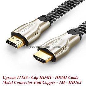 Cáp HDMI 1M bọc lưới, chống nhiễu  Ugreen 11189 - Hàng chính hãng