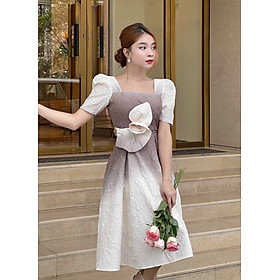 ĐẦM XÒE LOANG MÀU ĐÍNH BÔNG SIÊU ĐẸP