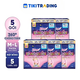 Combo 5 gói băng đêm dạng quần Diana size M-L 5 chiếc/gói