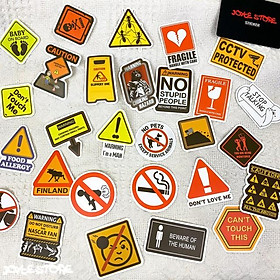 Bộ 50 Sticker (nhãn dán) ICON BIỂN BÁO - dán nón bảo hiểm, ghi-ta, tủ lạnh, máy tính - siêu chất, cool ngầu, dễ thương.