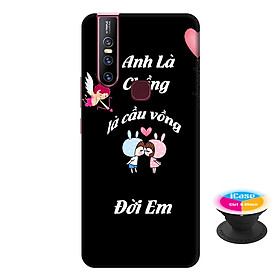 Ốp lưng nhựa dẻo dành cho Vivo V15 in hình Anh Là Chồng Là Cầu Vồng Đời Em - Tặng Popsocket in logo iCase - Hàng Chính Hãng