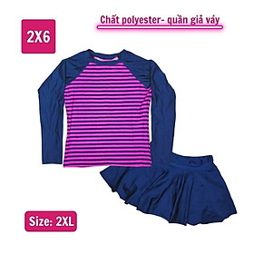 Đồ bơi bé gái tay dài đáng yêu 45-60kg- tay dài cho bé bơi lâu mà không sợ lạnh, quần giả váy kính đáo