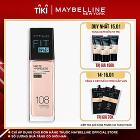 Kem Nền Mịn Nhẹ Kiềm Dầu Fit Me Maybelline New York Matte Poreless Foundation 30ml