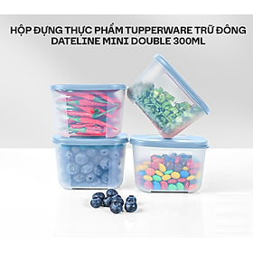 Bộ 4 Hộp Đựng Thực Phẩm Tupperware Trữ Đông Gen I Mini 300ml Nắp Sheer Cobalt