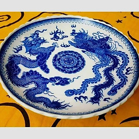 Mua Mâm bồng  đĩa đựng trái cây thờ cúng men lam Bát tràng đường kính 30 cm  32 cm và 35 cm