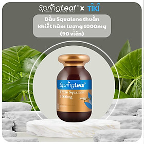 Hỗ trợ duy trì sức khỏe của da và tóc Viên uống SpringLeaf Premium Pure Squalene 1000mg hộp 90 viên