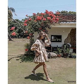Đầm babydoll xếp ly đuôi cá napubee - váy xòe dạo phố thiết kế WHISPER DRESS