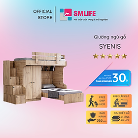Giường tầng gỗ hiện đại cho bé SMLIFE Syenis  | Gỗ MDF dày 17mm chống ẩm | D234xR106xC190cm
