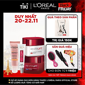 Bộ đôi kem dưỡng chống lão hóa dưỡng ẩm,bảo vệ da ngày và đêm L'Oreal Paris Revitalift (Kem N-D,HA mini,KCN mini)