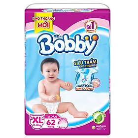 Tã Dán Bobby Siêu Mỏng Thấm Gói Siêu Lớn XL62 (62 Miếng)