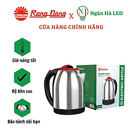 Mua Ấm điện siêu tốc 1 8 lít Rạng Đông Inox 304 cao cấp  model RD-AST18ST1  2 màu nắp đỏ/nắp xanh