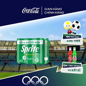 Lốc 6 Lon Nước Ngọt Giải Khát Có Gas Sprite Hương Chanh 320ml/Lon Coca-Cola Official Store Sale 25.07