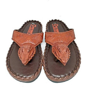 Dép nam Huy Hoàng đầu cá sấu màu nâu đỏ HT7239