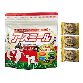 Sữa Asumiru Nhật Bản 180g ( Vị Ca Cao ) - Giúp Tăng Trưởng Chiều Cao Vượt Trội ( cho bé 3-16 tuổi ) – Tặng 03 bán quy Nhật Bản hiệu Aee