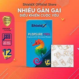 Bao Cao Su ShieldX Pleasure Max Gân Gai Cổ Thắt - Hộp 12 Cái