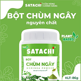 Bột Chùm Ngây nguyên ch ất SATACHI. Phát triể n chiều cao, bổ su ng sắt, ph ục hồi ch ức nă ng g an. Hộp 86g và 258g