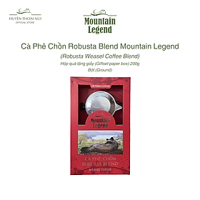 Giftset Cà Phê Chồn Robusta Blend Mountain Legend - Hương Vị Trái Cây Khô - Hộp 200g kèm phin