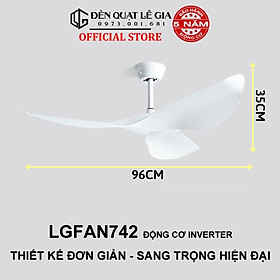 Quạt trần thiết kế hiện đại Lê Gia LGFAN742 | Quạt trần thiết kế sang trọng | Quạt trần giá rẻ cho chung cư văn phòng {Hàng Chính Hãng}