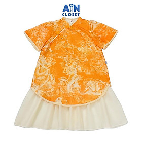 Đầm Sườn xám bé gái họa tiết Rừng Già Cam tơ - AICDBGUOTNZV - AIN Closet