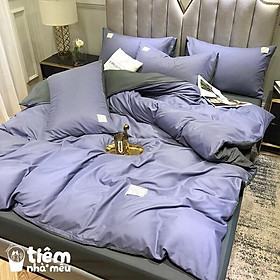 Bộ Chăn Ga Gốim6/m8/2m -Tiệm Nhà MêuSet 4 Món 2 Vỏ gối ,drap , vỏ chăn Cotton TC Một Màu Trơn Nhập Hang